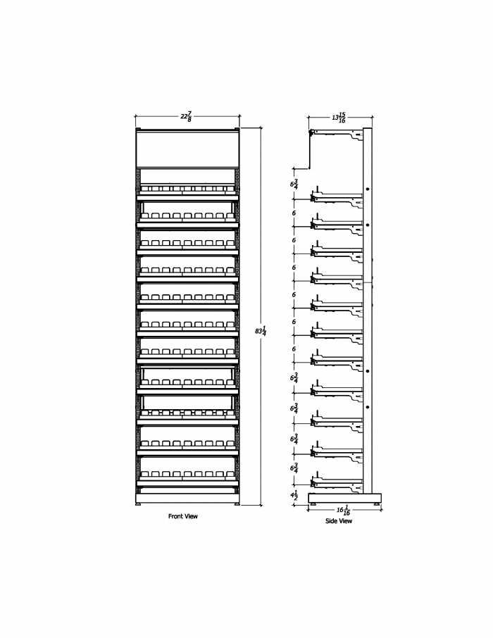 2 ft High Profile Premium Standard Cigarette Merchandiser