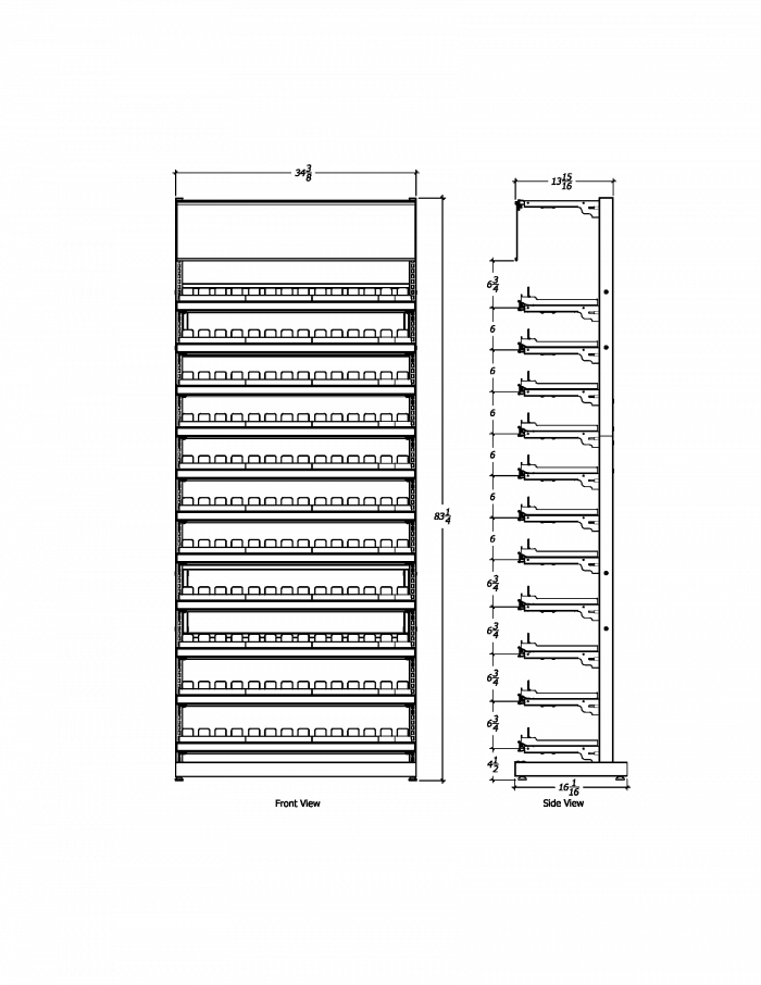 3 ft High Profile Premium Standard Cigarette Merchandiser