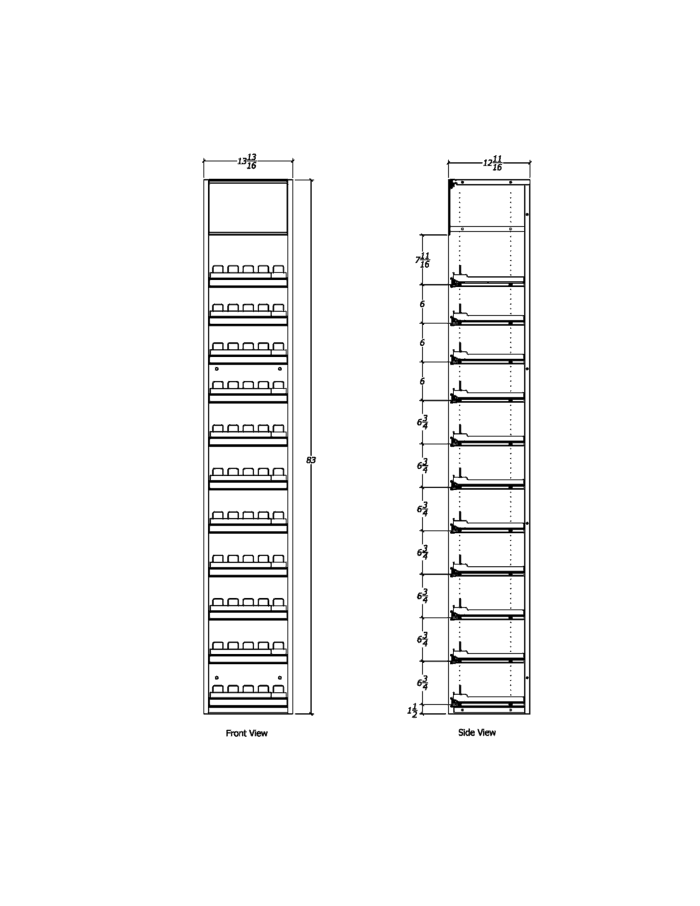 1 ft High Profile Wood Standard Cigarette Merchandiser