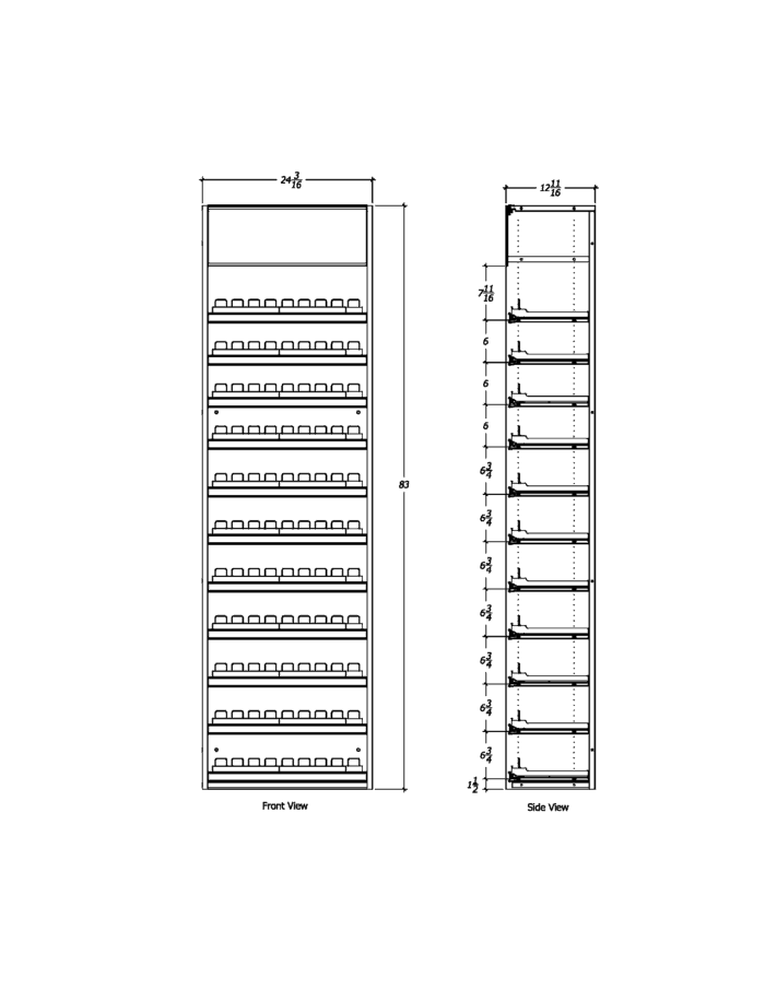 2 ft High Profile Wood Standard Cigarette Merchandiser