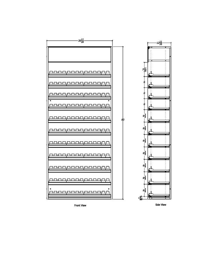 3 ft High Profile Wood Standard Cigarette Merchandiser