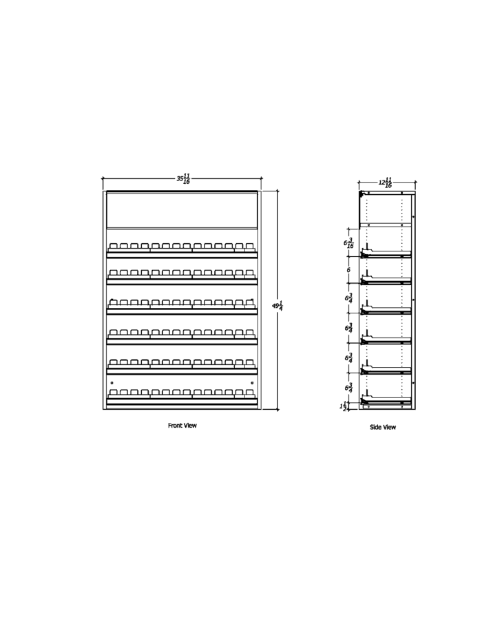 3 ft Low Profile Wood Standard Cigarette Merchandiser