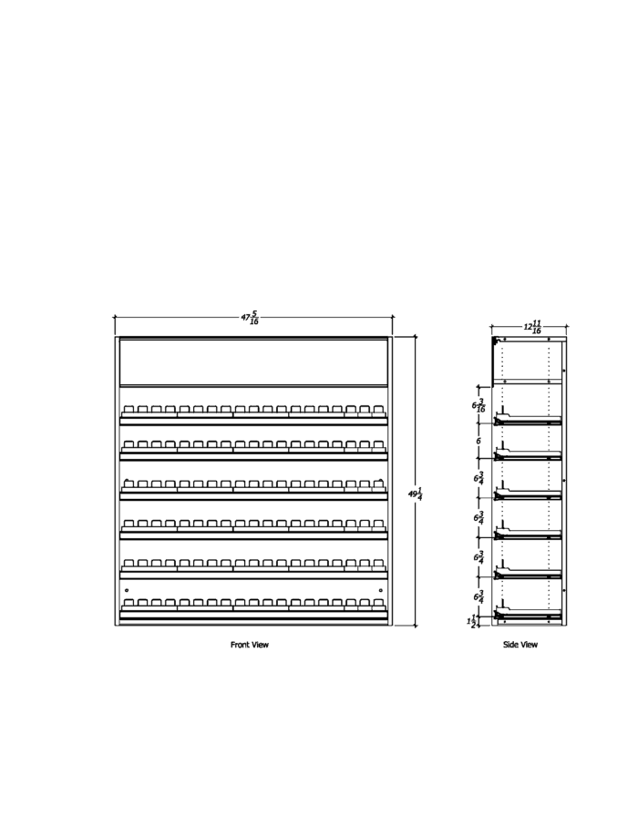 4 ft Low Profile Wood Standard Cigarette Merchandiser