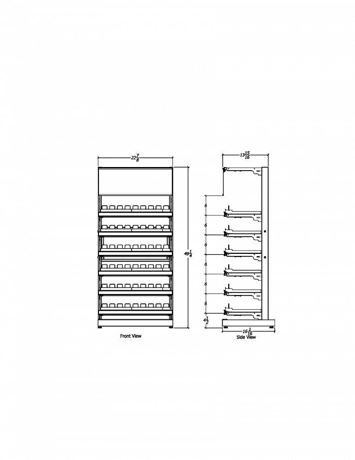 2 ft Low Profile Premium Standard Cigarette Merchandiser