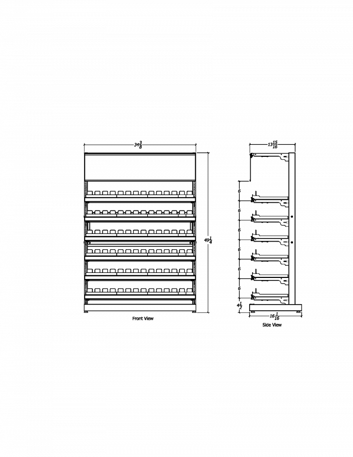3 ft Low Profile Premium Standard Cigarette Merchandiser