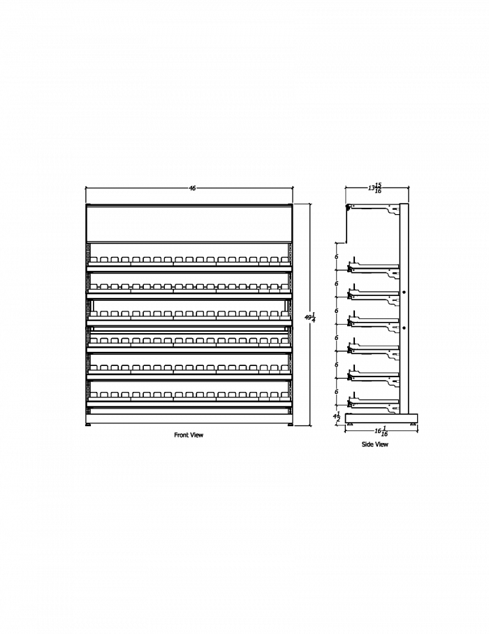 4 ft Low Profile Premium Standard Cigarette Merchandiser