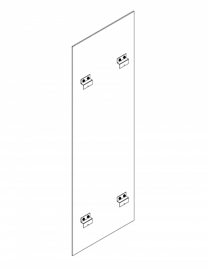 2 ft High Profile w/ Cabinet Back Panel, Black (1/4")