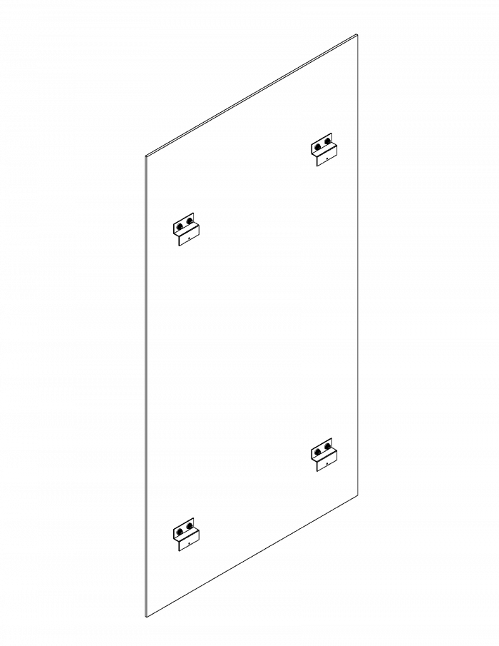 3 ft High Profile w/ Cabinet Back Panel, Black (1/4")