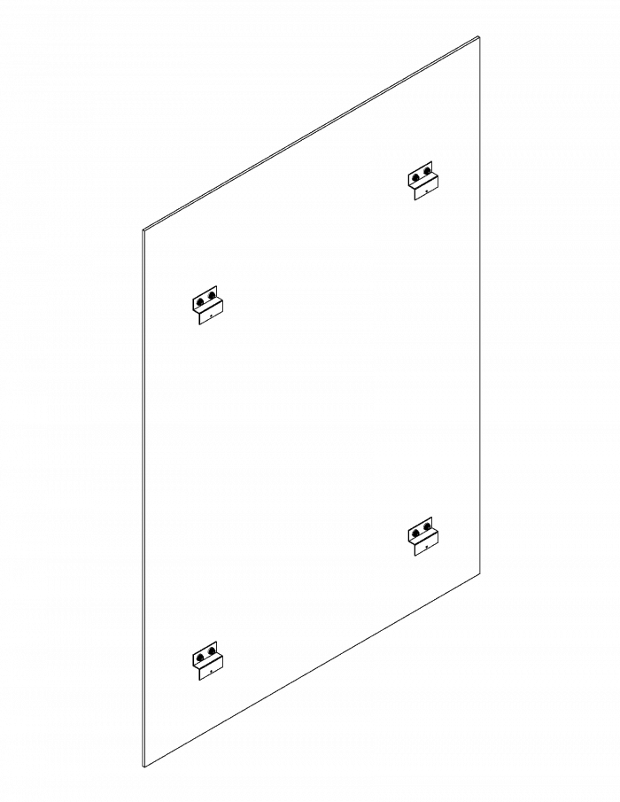 4 ft High Profile w/ Cabinet Back Panel, Black (1/4")
