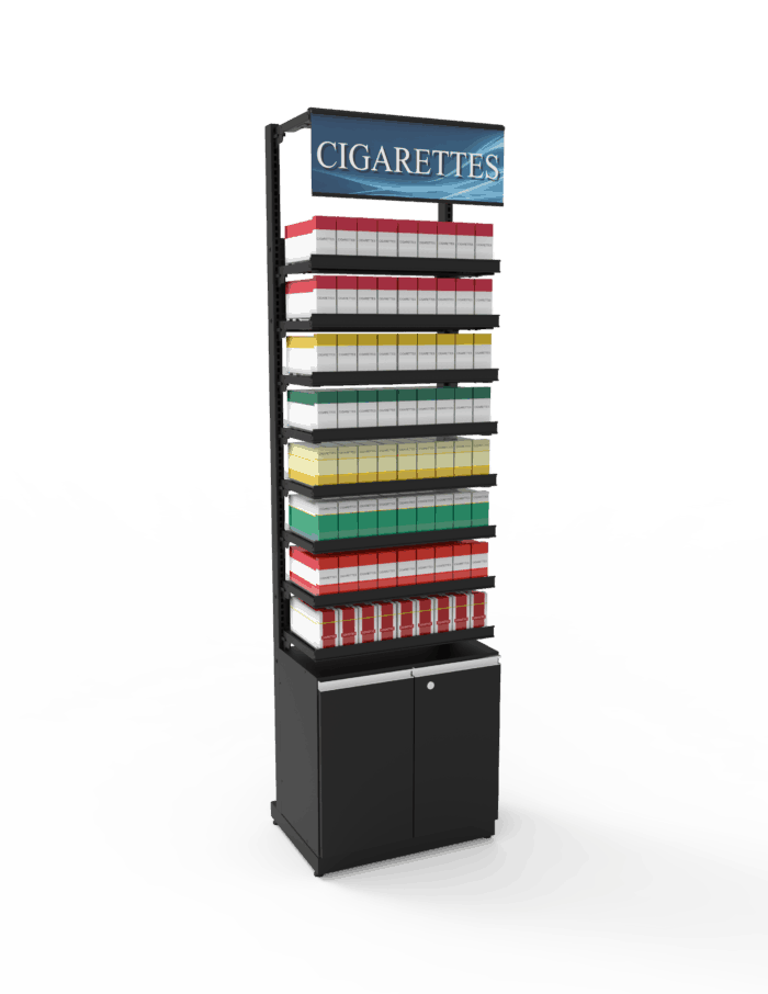2 ft High Profile Premium Std Cigs Merchandiser w/ Cabinet - Image 2