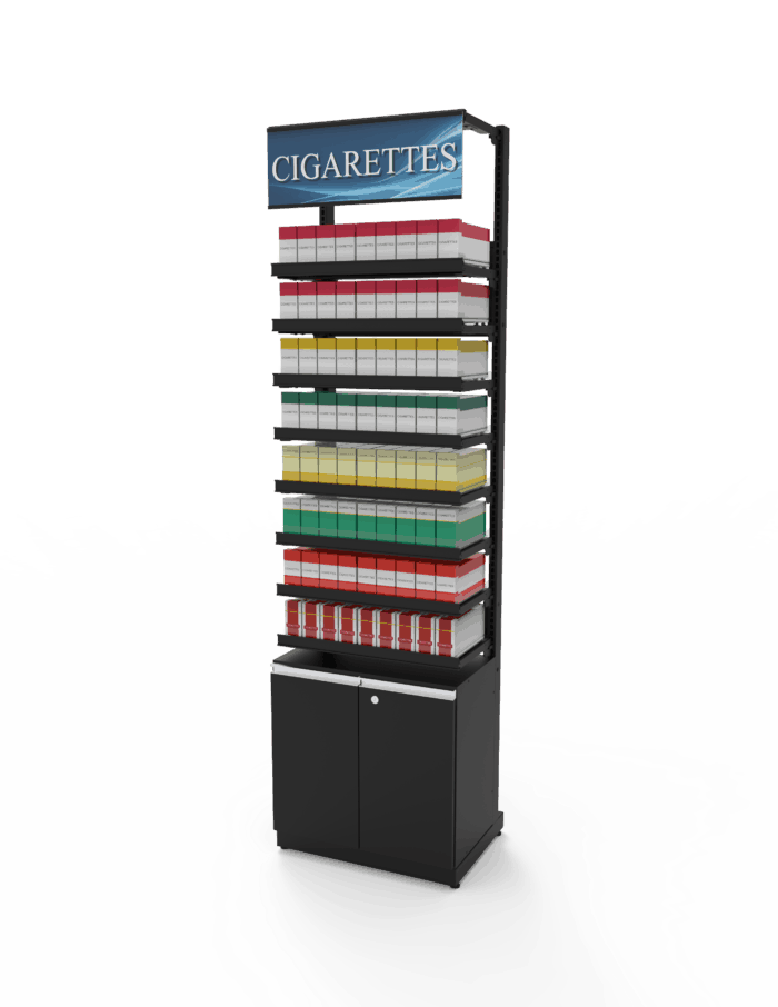 2 ft High Profile Premium Std Cigs Merchandiser w/ Cabinet - Image 3