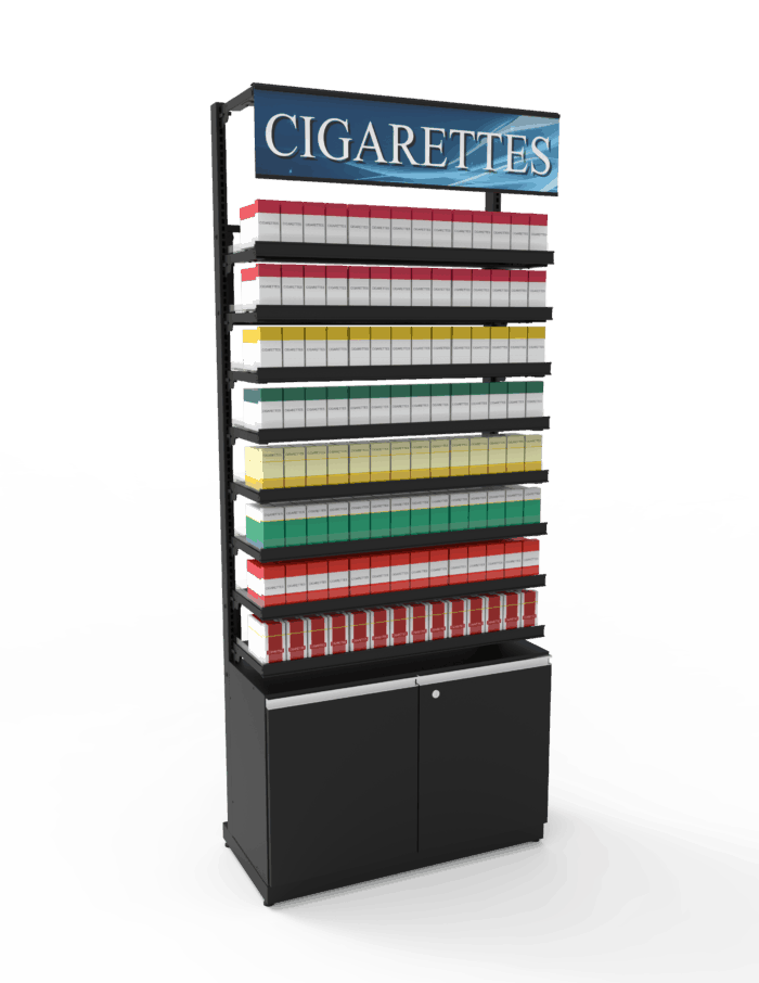 3 ft High Profile Premium Std Cigs Merchandiser w/ Cabinet - Image 2