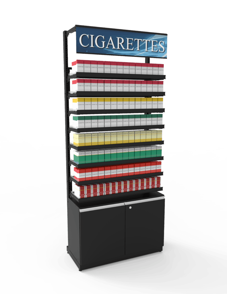 Tobacco fixtures cigarette merchandisers