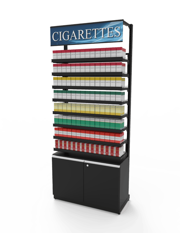3 ft High Profile Premium Std Cigs Merchandiser w/ Cabinet - Image 3