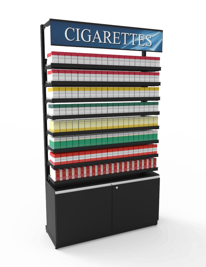 4 ft High Profile Premium Std Cigs Merchandiser w/ Cabinet - Image 2