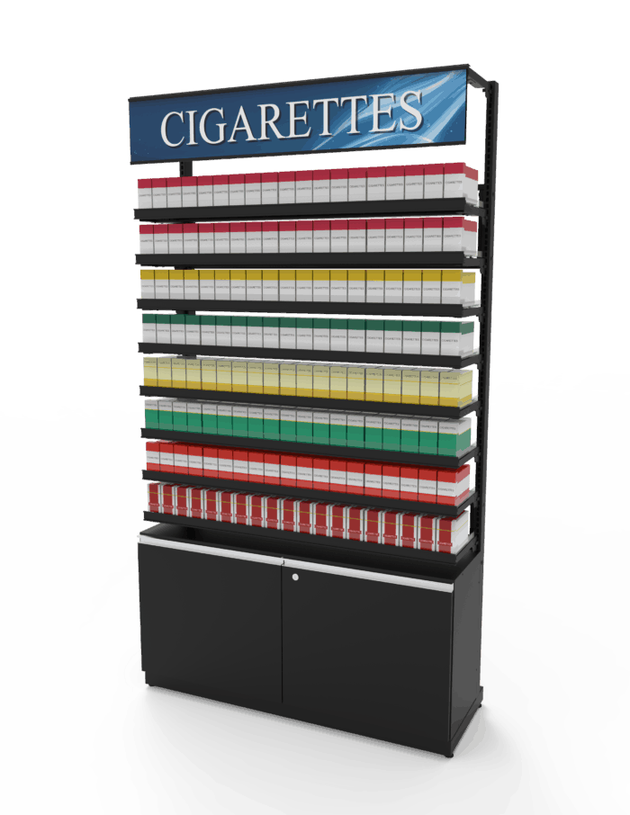 4 ft High Profile Premium Std Cigs Merchandiser w/ Cabinet - Image 3