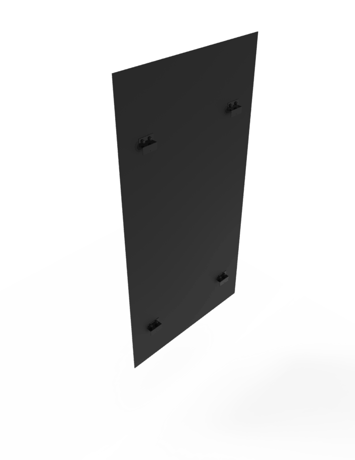 3 ft High Profile w/ Cabinet Back Panel, Black (1/4") - Image 2