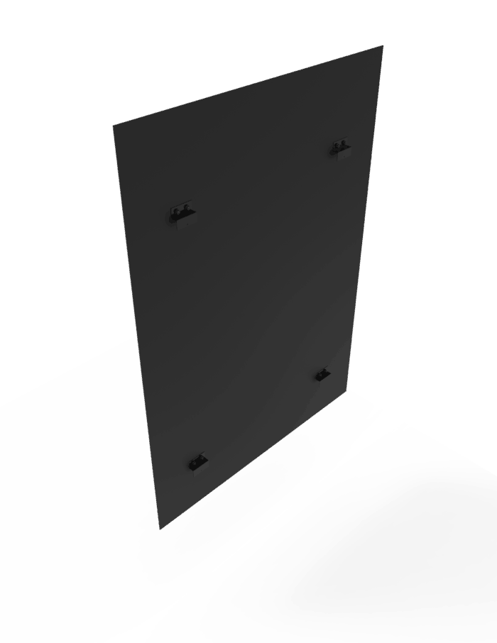 4 ft High Profile w/ Cabinet Back Panel, Black (1/4") - Image 2