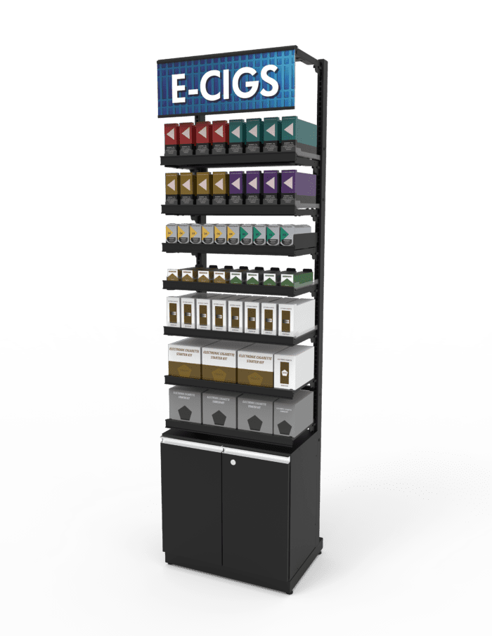 2 ft High Profile Premium Electronic Cigs Merchandiser w/Cabinet - Image 3