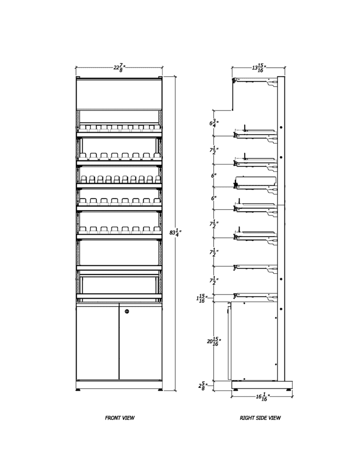 2 ft High Profile Premium Electronic Cigs Merchandiser w/Cabinet