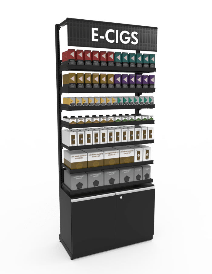 3 ft High Profile Premium Electronic Cigs Merchandiser w/Cabinet - Image 2