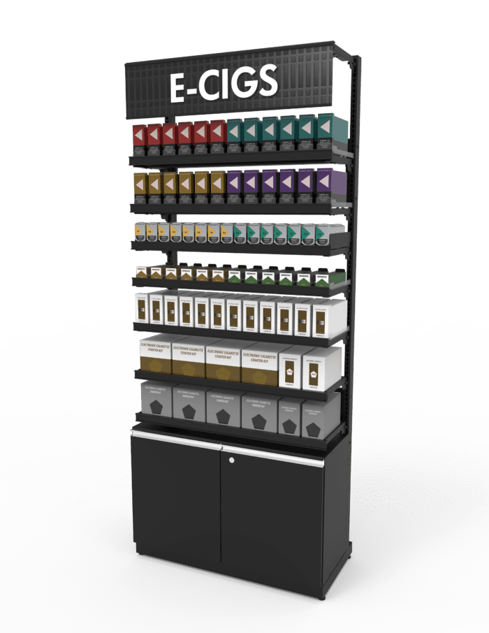 3 ft High Profile Premium Electronic Cigs Merchandiser w/Cabinet - Image 3