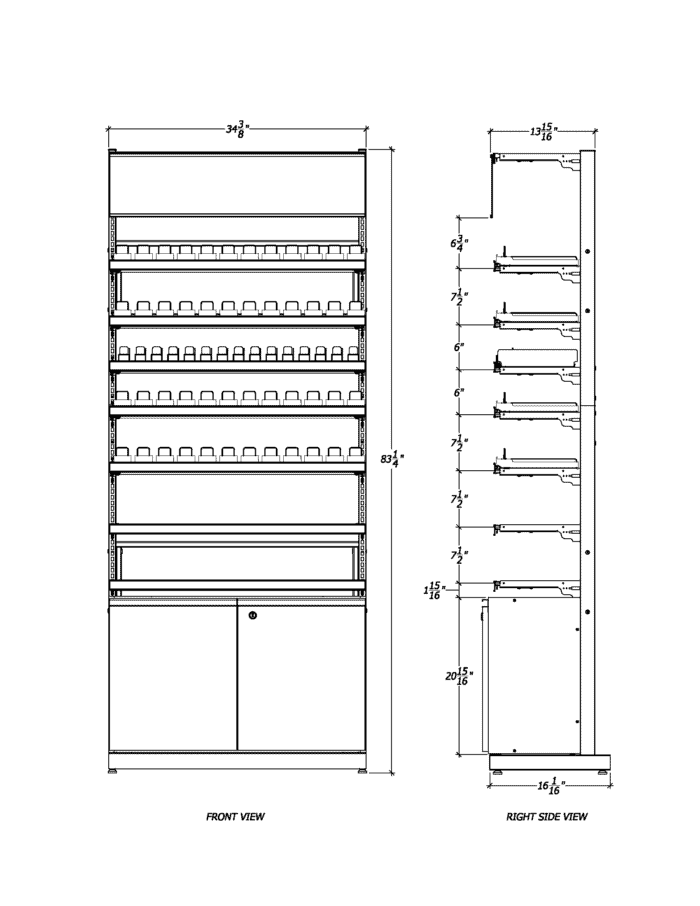 3 ft High Profile Premium Electronic Cigs Merchandiser w/Cabinet