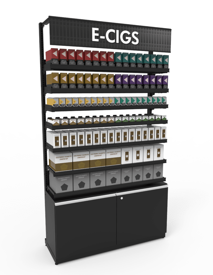 4 ft High Profile Premium Electronic Cigs Merchandiser w/Cabinet - Image 2
