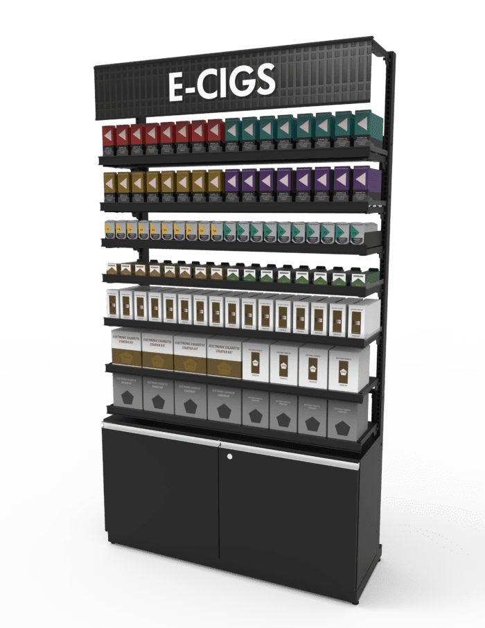 4 ft High Profile Premium Electronic Cigs Merchandiser w/Cabinet - Image 3
