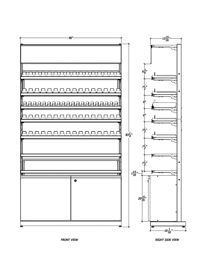 4 ft High Profile Premium Electronic Cigs Merchandiser w/Cabinet