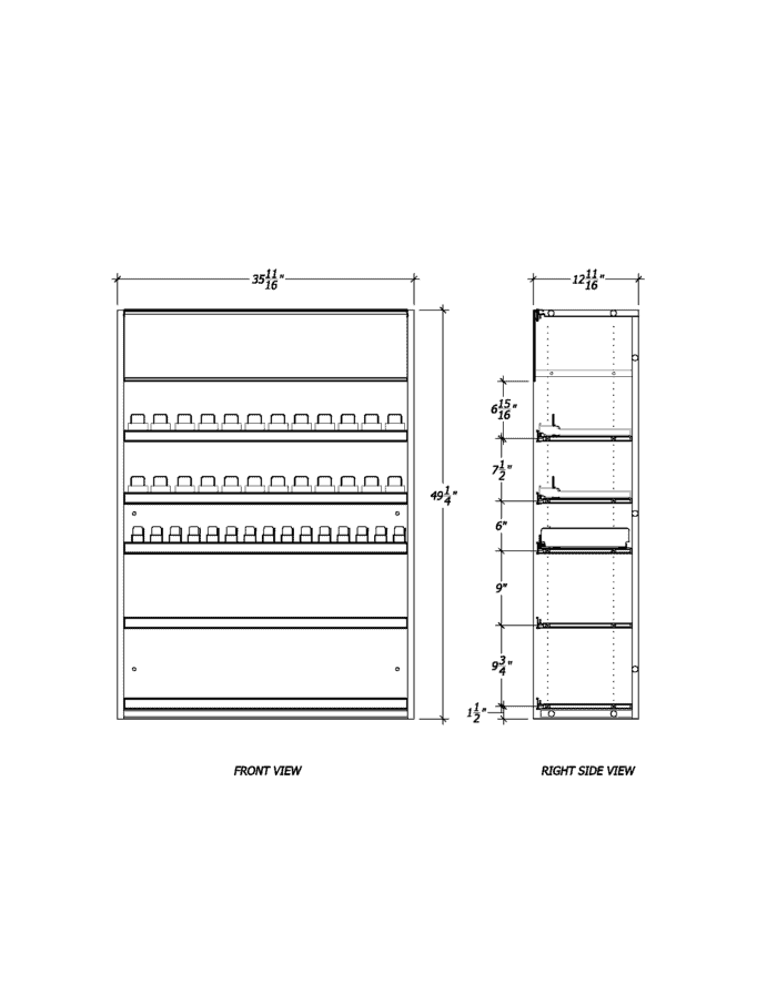 3 ft Low Profile Wood Electronic E Cigs Merchandiser
