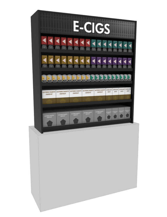 4 ft Low Profile Wood Electronic E Cigs Merchandiser - Image 2
