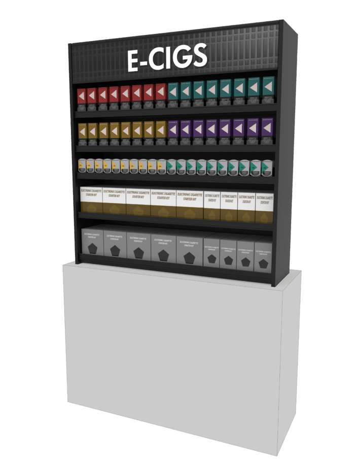4 ft Low Profile Wood Electronic E Cigs Merchandiser - Image 3