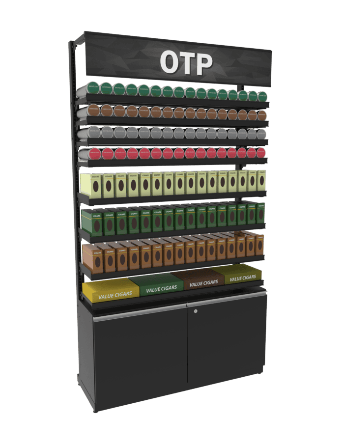 4 ft High Profile Premium OTP Merchandiser w/ Cabinet - Image 2