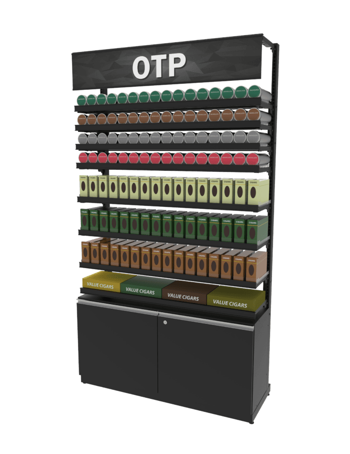 4 ft High Profile Premium OTP Merchandiser w/ Cabinet - Image 3