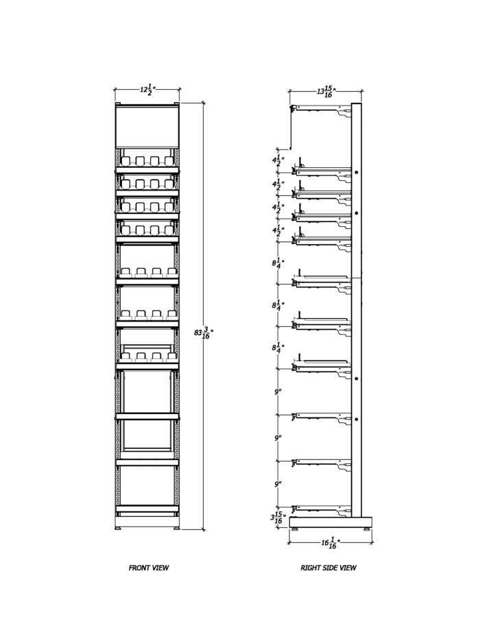 1 ft High Profile Premium OTP Merchandiser