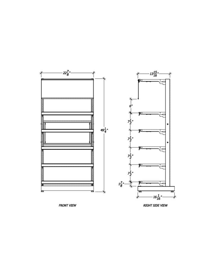 2 ft Low Profile Premium Flat Shelves Merchandiser