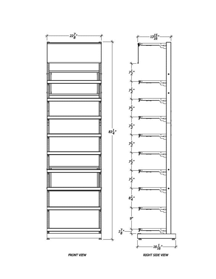 2 ft High Profile Premium Flat Shelves Merchandiser
