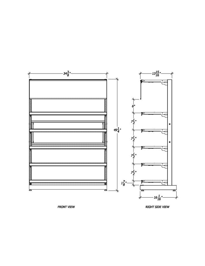 3 ft Low Profile Premium Flat Shelves Merchandiser