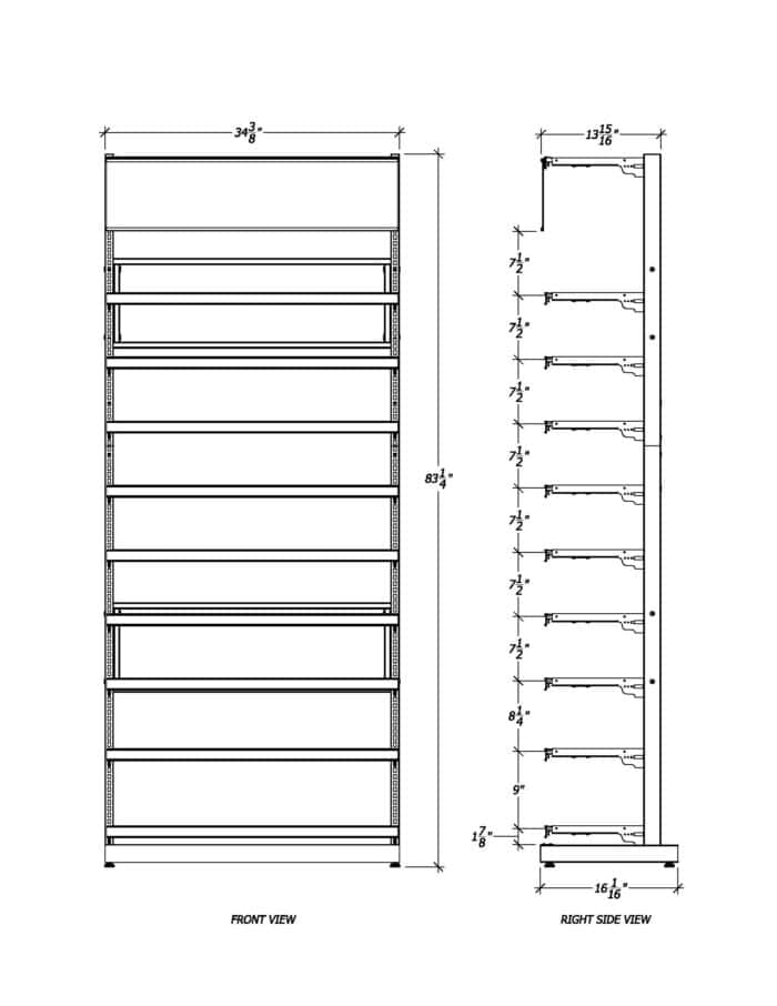 3 ft High Profile Premium Flat Shelves Merchandiser