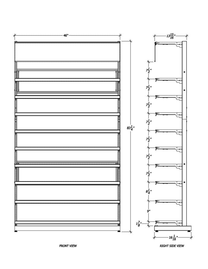 4 ft High Profile Premium Flat Shelves Merchandiser