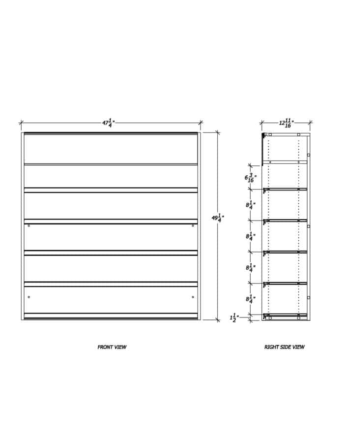 4 ft Low Profile Wood Flat Shelves Merchandiser